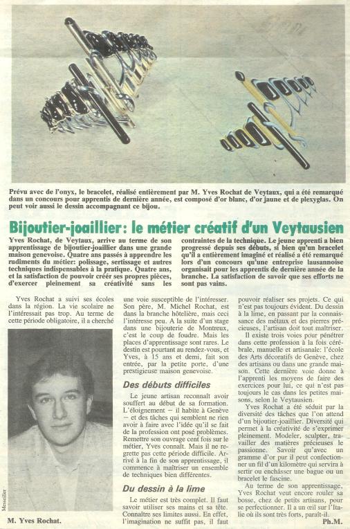 concours de bijouterie en 1986 par golay buche
