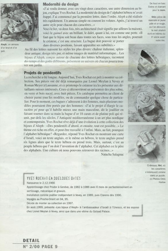 article paru dans le journal suisse des bijoutiers horlogers